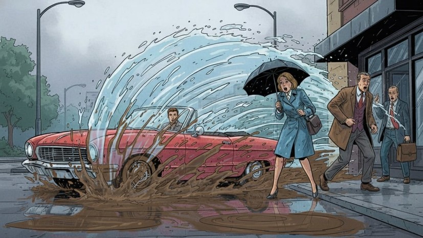 Юрист Хаминский пояснил, что грозит водителю за облив грязью пешехода