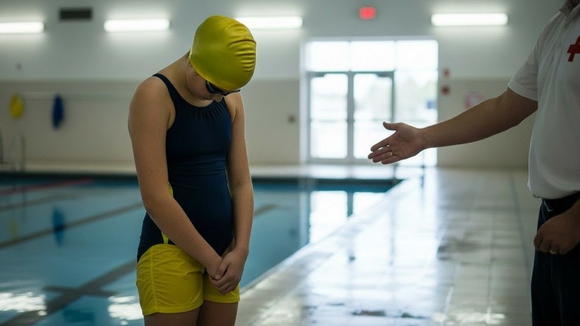 В Краснодаре юного пловца не допустили до соревнований из-за логотипа на плавках