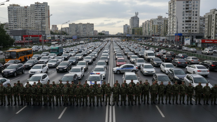 Сотрудники ТЦК перекрыли проспект Бажана в Киеве