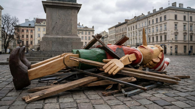 В Киеве снесли скульптуру Буратино
