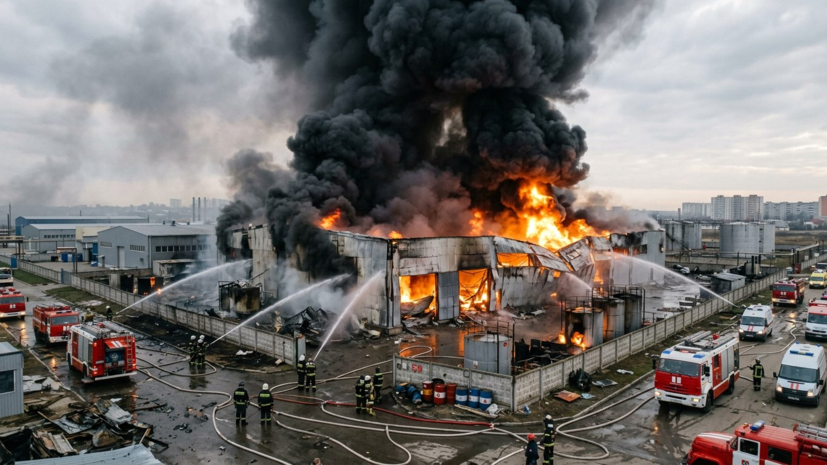 Склад с горюче-смазочными материалами загорелся под Ростовом