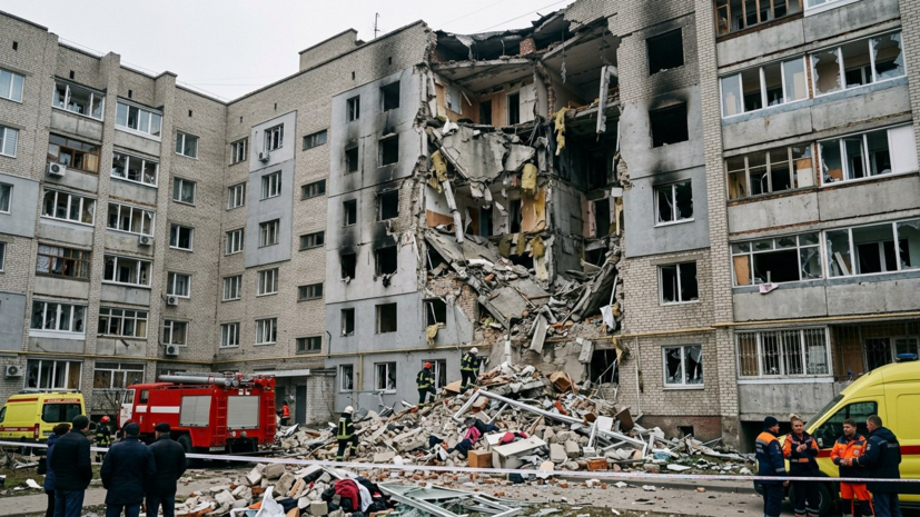 Опубликованы кадры с места взрыва в жилом доме в Севастополе