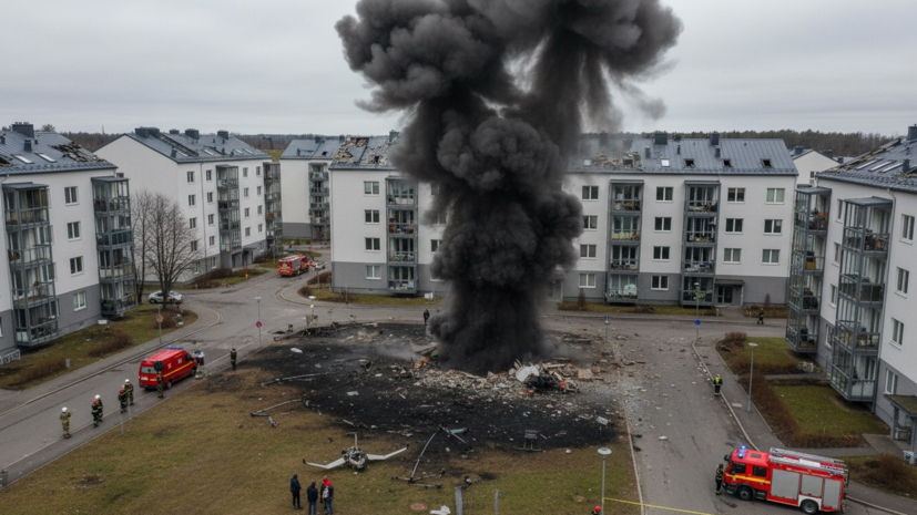SHOT: украинский беспилотник взорвался возле жилых домов в Эстонии