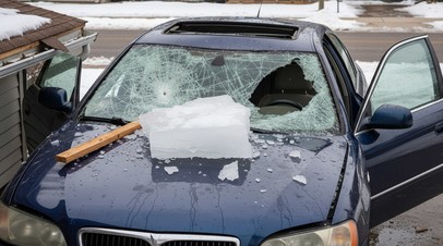 Россиянам рассказали, что делать при повреждении авто наледью с крыши