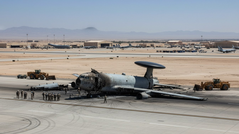 ВХ: обломки самолёта США E-3 Sentry так и не вывезли с авиабазы в Саудовской Аравии