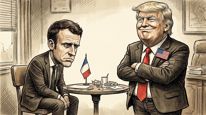 «До сих пор восстанавливается после удара в челюсть»: Трамп с издёвкой прокомментировал отношения Макрона с женой