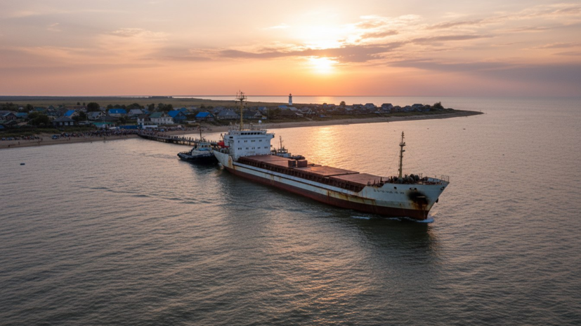 ТАСС: атакованный БПЛА в Азовском море сухогруз отбуксировали в село Кучугуры