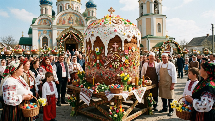 В Крыму на Пасху испекли кулич весом 600 кг