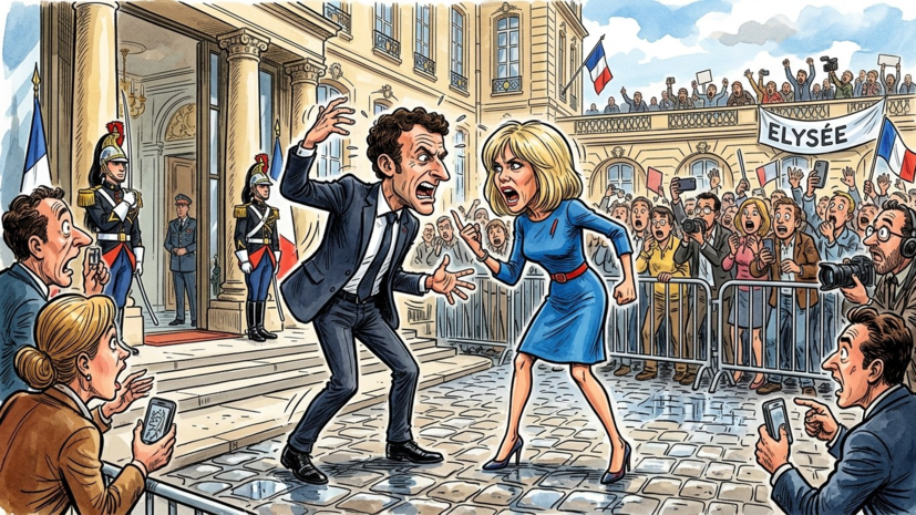 Захарова назвала поводом для карикатур публичные разборки Макрона с женой