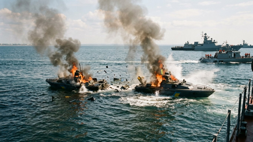 В акватории Чёрного моря уничтожены два безэкипажных катера ВСУ