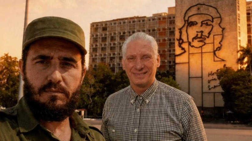 Президент Кубы сделал фото с Фиделем Кастро на стенде RT в Гаване