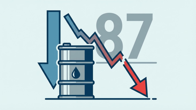 Цена нефти марки Brent опустилась ниже $87 за баррель