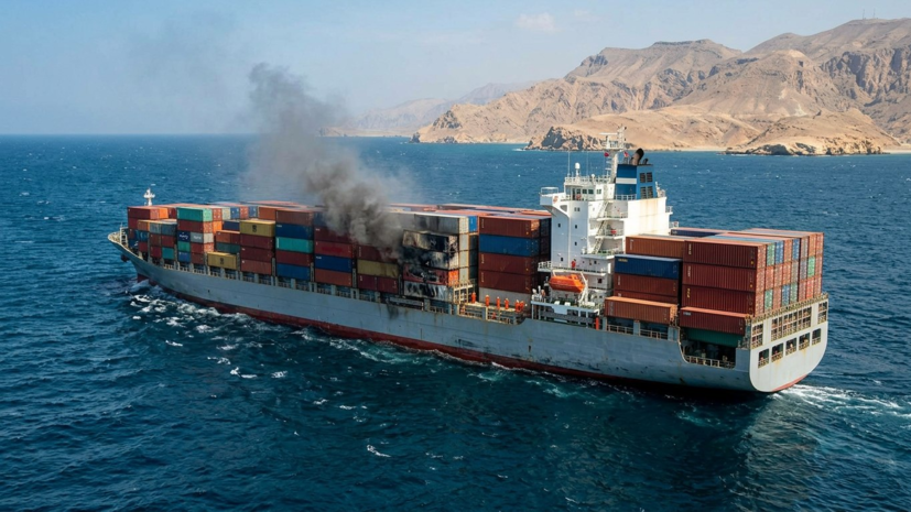 UKMTO: контейнеровоз поражён неизвестным снарядом у побережья Омана