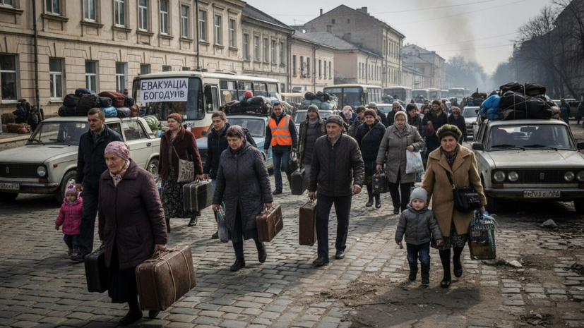В городе Богодухове Харьковской области началась стихийная эвакуация
