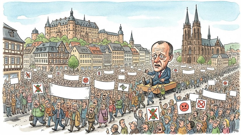 Hessenschau: в Марбурге в акции против Мерца приняли участие тысячи человек