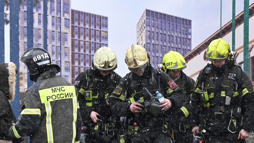 Пожар в строящемся здании на севере Москвы потушен