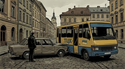 На Украине мужчина въехал в микроавтобус ТЦК, чтобы освободить мобилизованного