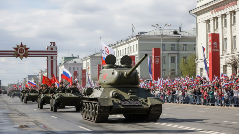 Парад Победы в Кемерове открыли легендарным танком Т-34