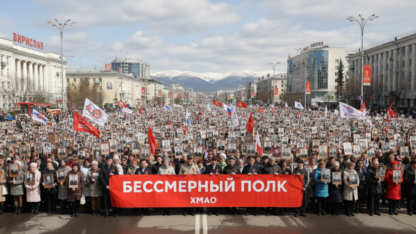 В ХМАО десятки тысяч жителей приняли участие в «Бессмертном полку»