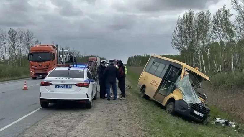 ДТП под Омском произошло из-за выезда школьного автобуса на встречную полосу