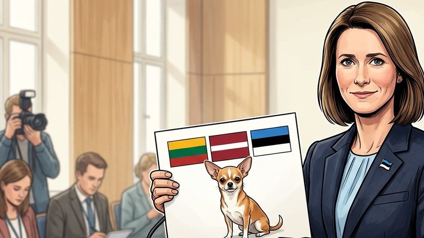 Euractiv: депутат ЕП подарил Каллас наклейку с «балтийской чихуахуа»