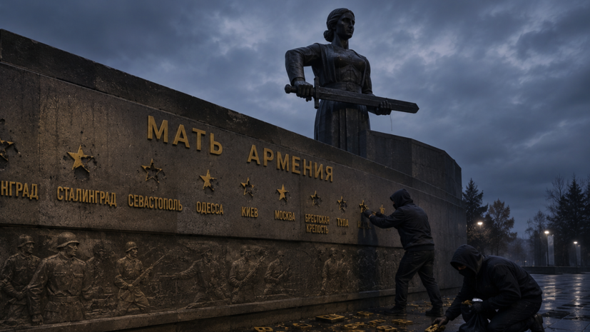 Вандалы осквернили мемориал городам-героям Великой Отечественной войны в Армении