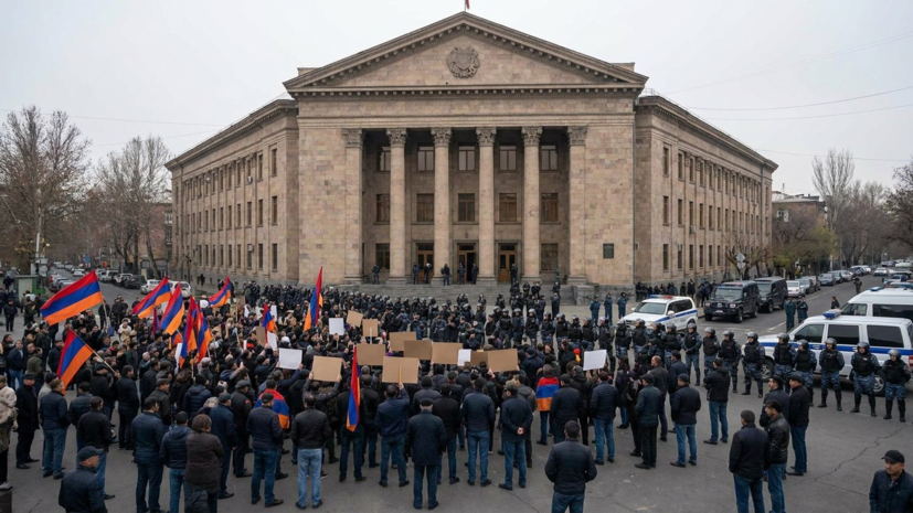 В Ереване полицию стягивают к зданию ЦИК в связи с митингом на фоне выборов