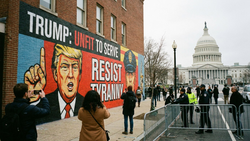 NBC: в Вашингтоне появилась надпись с возможным призывом к убийству Трампа