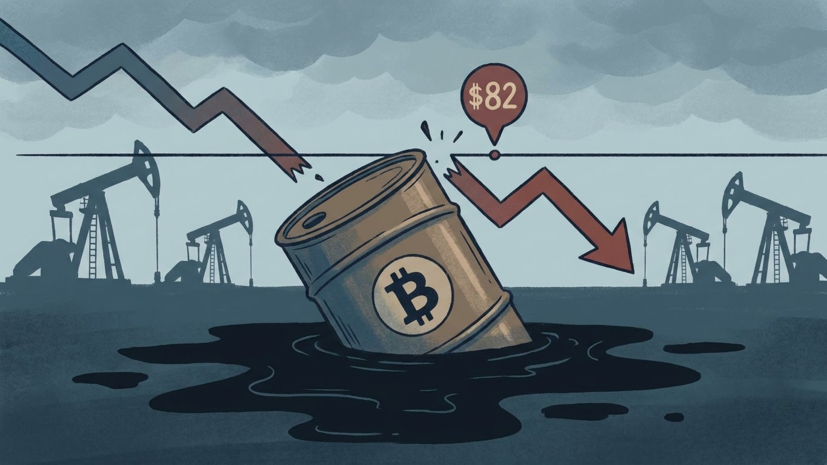 Цена нефти Brent опустилась ниже $82 за баррель