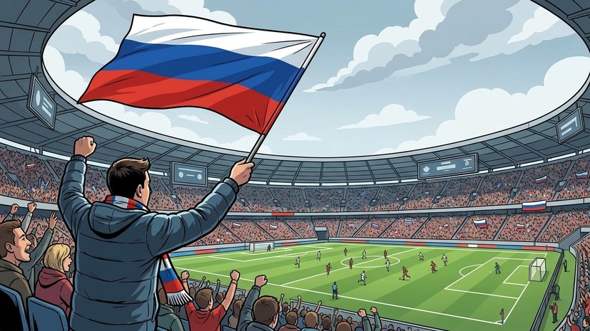 Российский болельщик пронёс флаг России на матч чемпионата мира — 2026