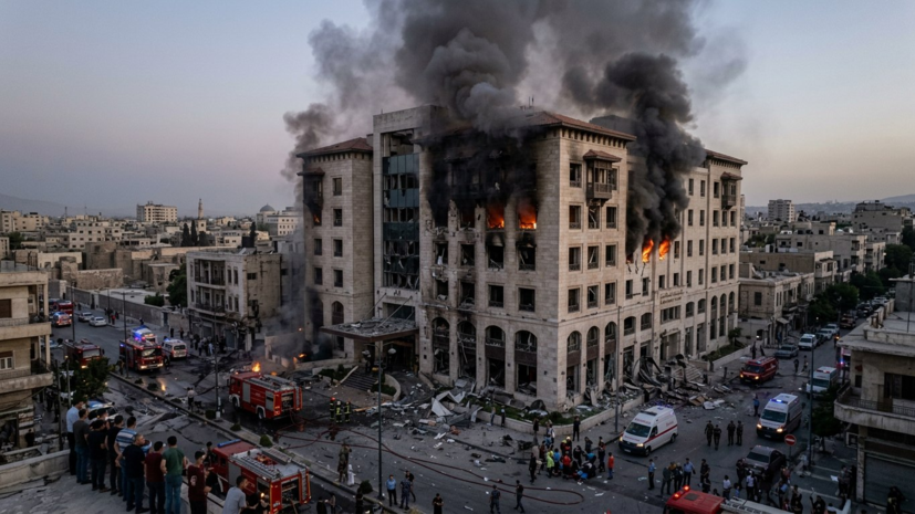 Reuters: взрывы прогремели рядом с отелем в Дамаске, где остановился Макрон