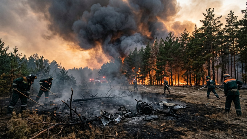 В Ростовской области загорелся лес из-за падения обломков БПЛА ВСУ