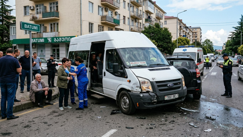 В Батуми микроавтобус с белорусами попал в ДТП, двое погибли