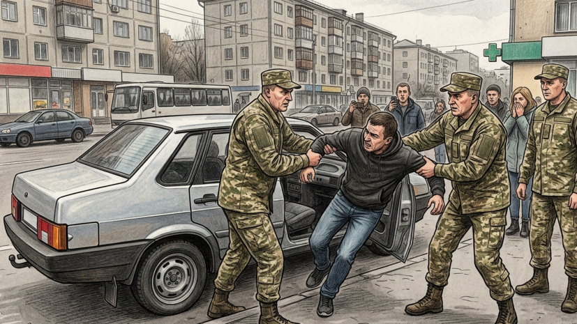 Сотрудники ТЦК в Тернополе силой вытащили мужчину из авто и мобилизовали