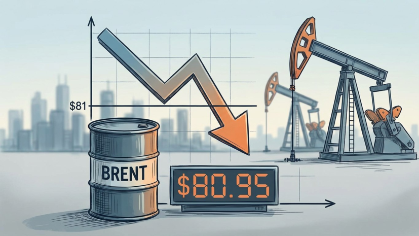 Цена нефти Brent впервые с 13 июля опустилась ниже $81 за баррель