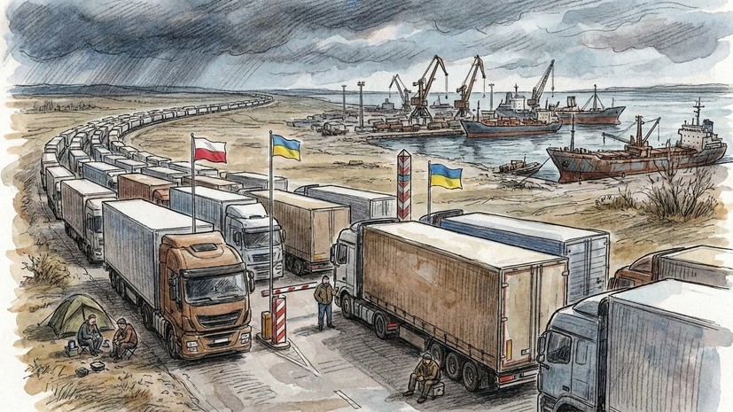 На границе Украины с Польшей начался коллапс из-за простоя морских портов