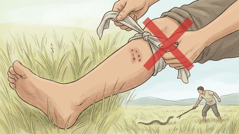 Герпетолог Черлин: при укусе змеи нельзя накладывать жгут