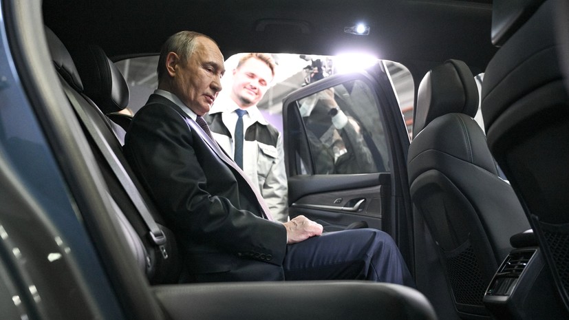 Путин протестировал новый автомобиль Volga К50