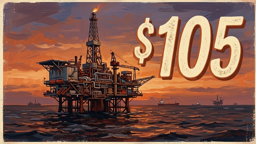 Цена нефти Brent впервые с 22 мая превысила $105 за баррель