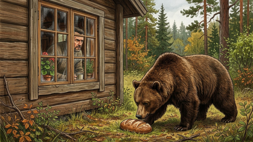 Житель Красноярского края спасся от медведя, бросив кусок хлеба