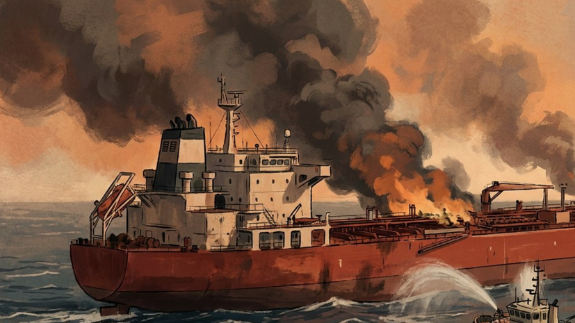 Росприроднадзор: загрязнения в Чёрном море из-за возгорания танкера нет