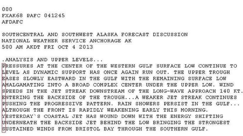 Метеорологи Аляски в прогнозе погоды зашифровали просьбу выплатить им зарплату