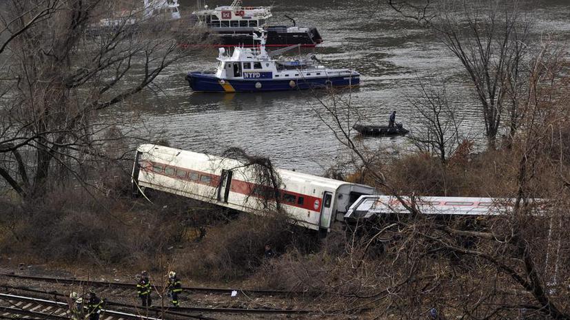 Поезд, потерпевший крушение в Нью-Йорке, превысил скорость на повороте больше чем вдвое