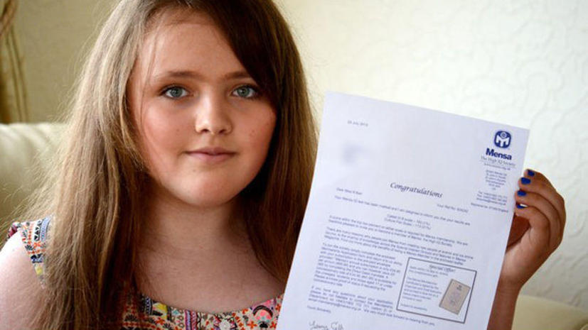 12-летняя британская школьница превзошла по уровню интеллекта Стивена Хокинга и Альберта Эйнштейна