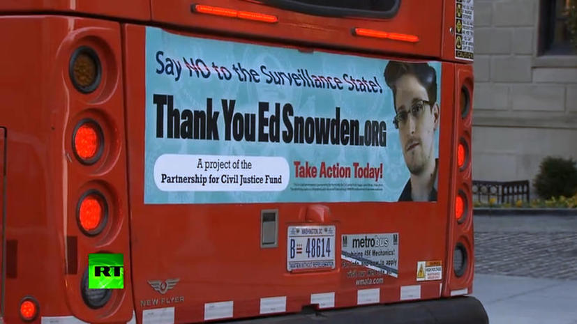 Фото Эдварда Сноудена появилось на автобусах Вашингтона
