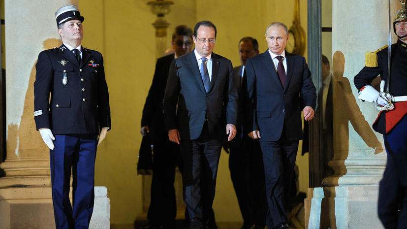 СМИ: Олланд поужинал с Путиным в Елисейском дворце, а с Обамой - «по-простому»