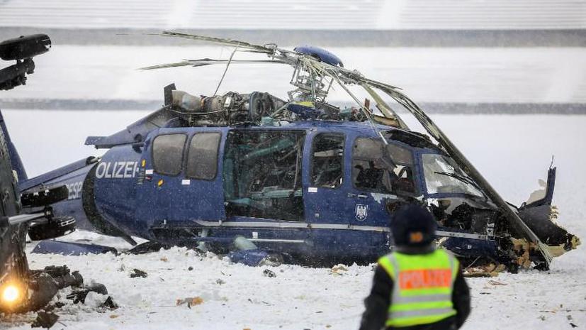 Два вертолета полиции столкнулись в небе над Берлином, погиб один человек