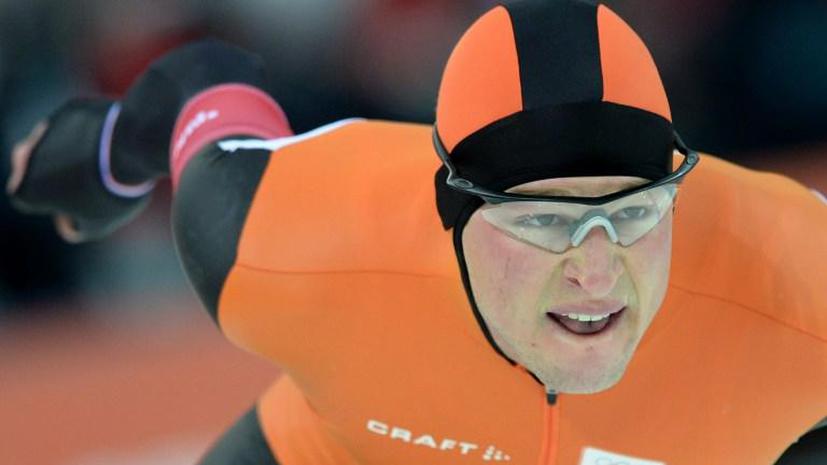 Конькобежец из Нидерландов Свен Крамер установил олимпийский рекорд на дистанции 5 тысяч метров