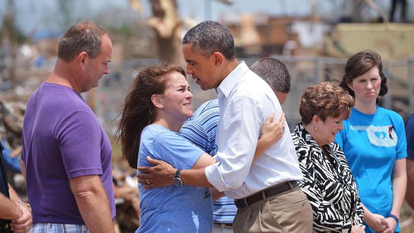 Барак Обама встретился с жителями Оклахомы, пережившими торнадо