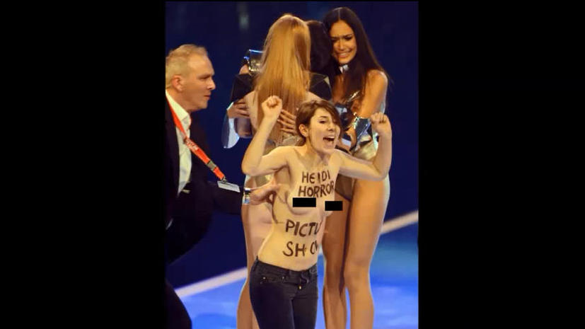 Активистки FEMEN показали себя в прямом эфире немецкого шоу